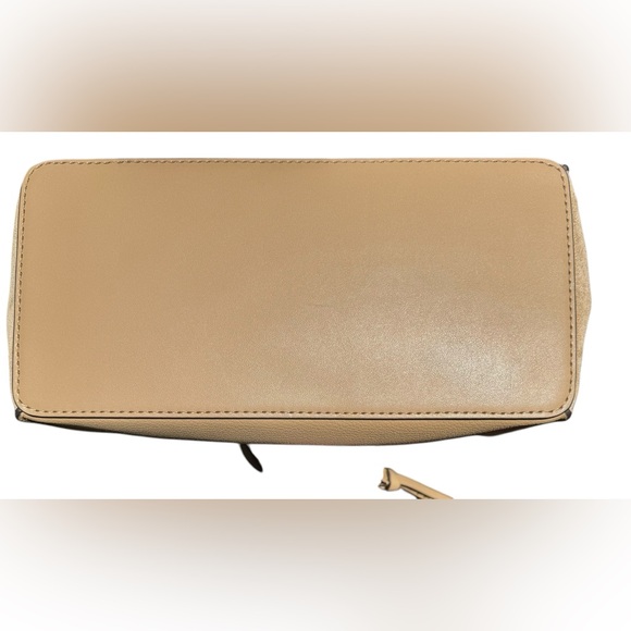 MICHAEL KORS Kris Medium Leather Satchel purse handbag TAN BROWN - Picture 10 of 11